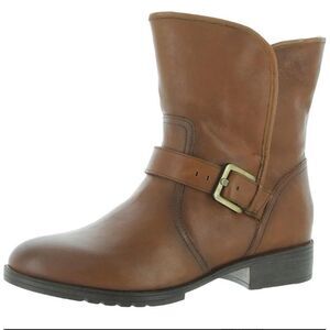 NATURALIZER SUTTON LEATHER WATER REPELLENT FAUX FUR BOOTIES, SZ 7.5, NIB